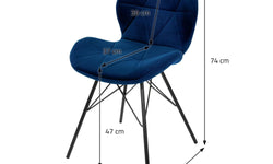 Set van 8 eetkamerstoelen Dane velvet