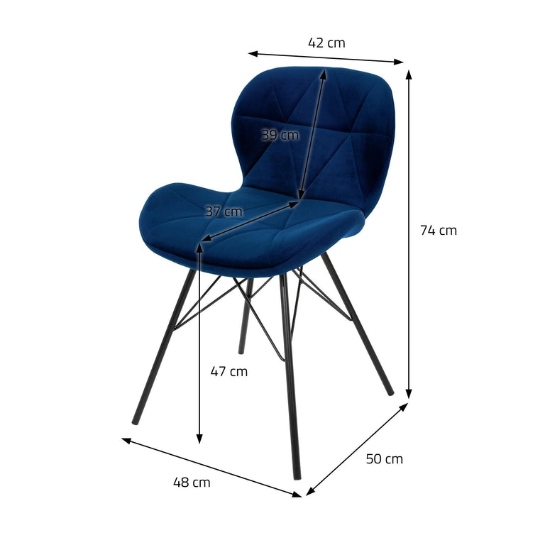 Set van 8 eetkamerstoelen Dane velvet