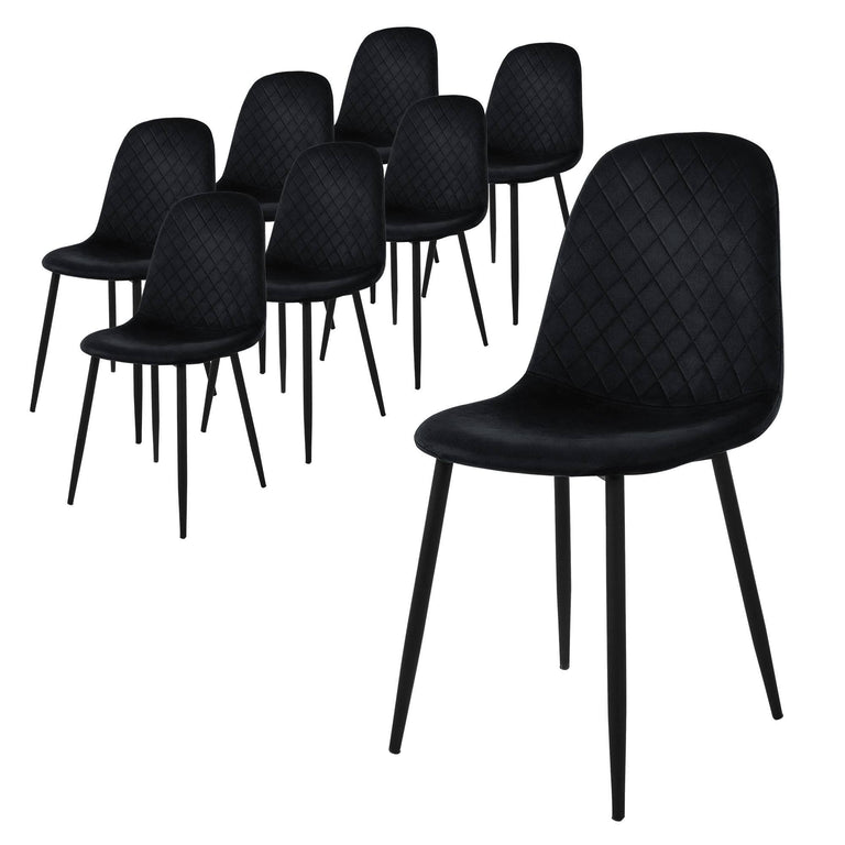 Set van 8 eetkamerstoelen Wisk velvet