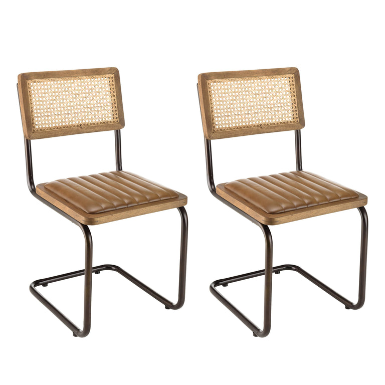 Set van 2 eetkamerstoelen Marce leer