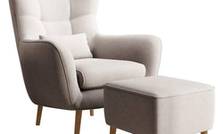 Fauteuil met hocker Verdiro velvet