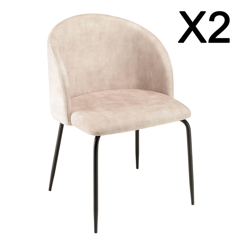 Set van 2 eetkamerstoelen Augustin velvet