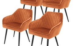 Set van 4 eetkamerstoelen Garth velvet