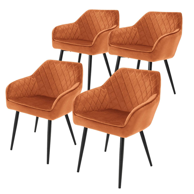 Set van 4 eetkamerstoelen Garth velvet