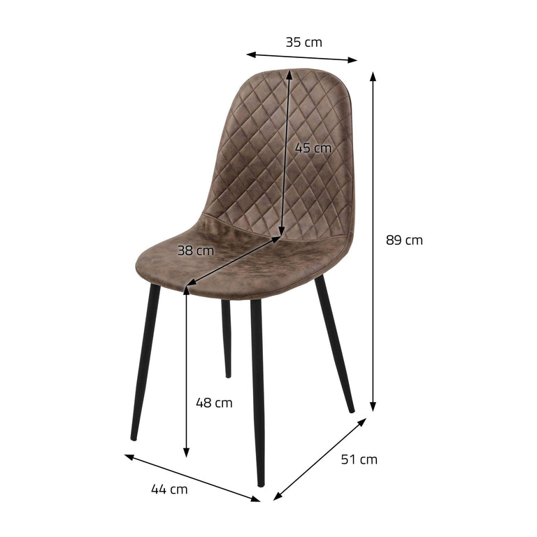 Set van 4 eetkamerstoelen Wisk kunstleer