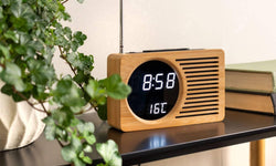 Alarmklok Retro Radio bamboe