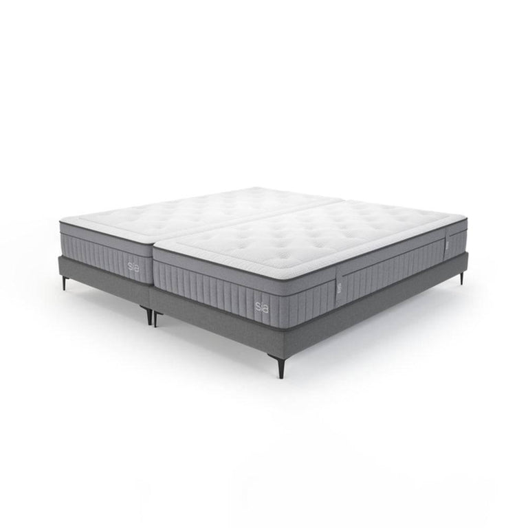 sia-home-set-van2matrassen onesleep en 2 bedframes celeste-wit-geweven-stof-bedden- matrassen-meubels1