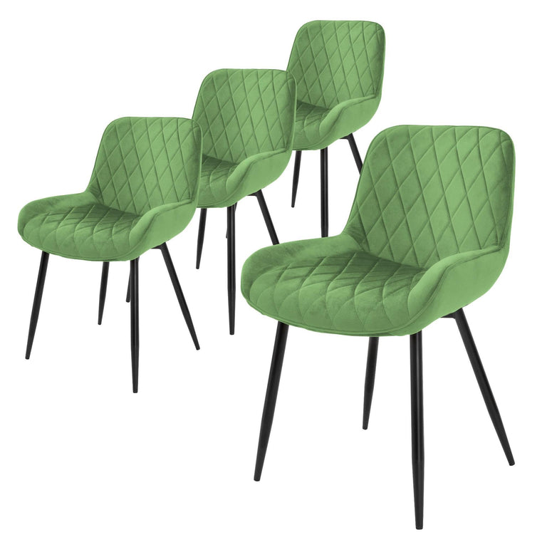 Set van 4 eetkamerstoelen Mana velvet