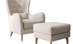 Fauteuil met hocker Casara velvet