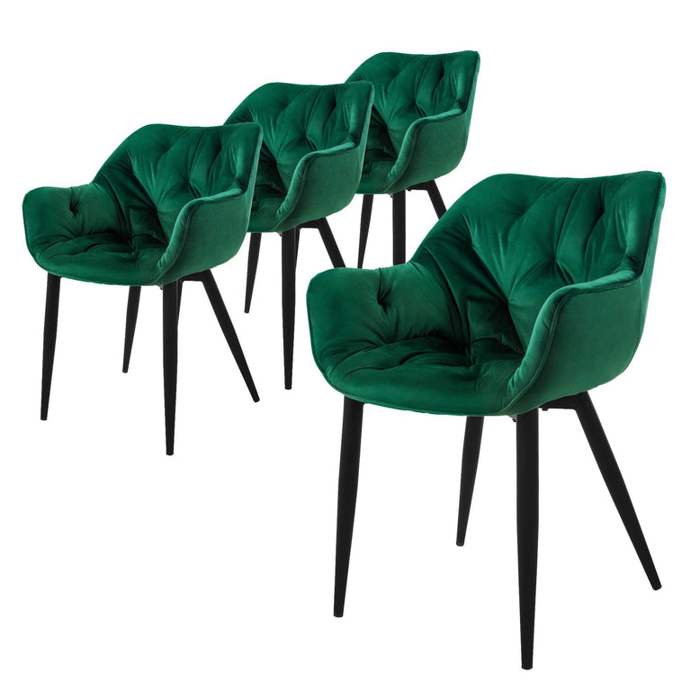 Set van 4 eetkamerstoelen Saga velvet