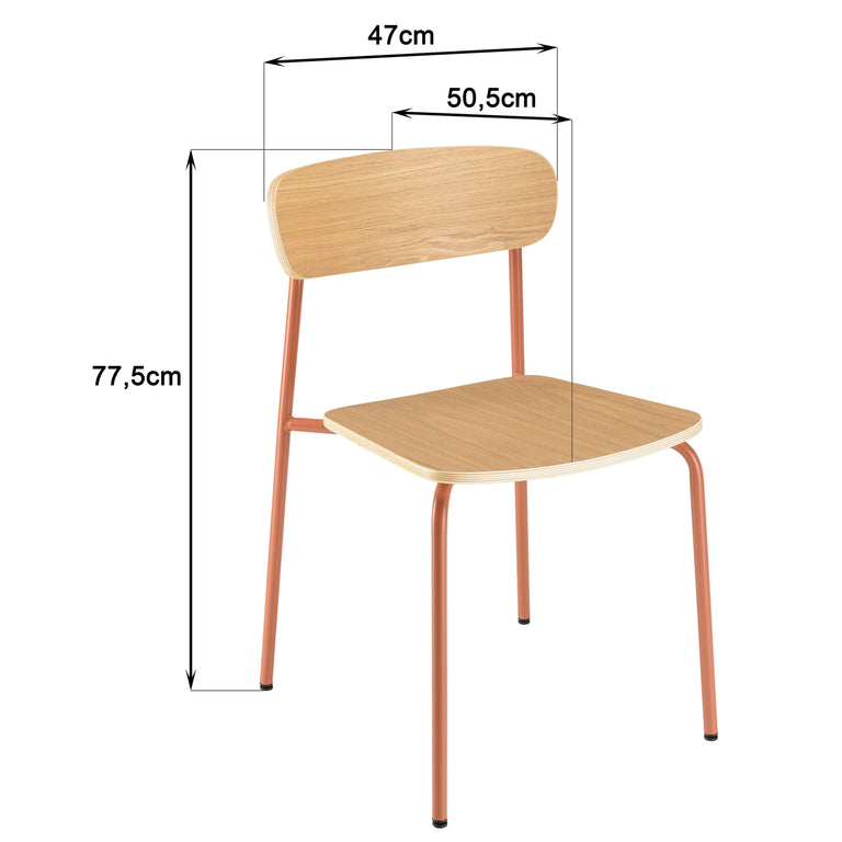 Set van 2 eetkamerstoelen Tom