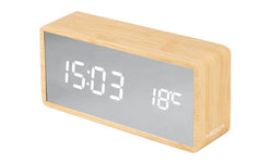 Alarmklok Silver Wandspiegel LED