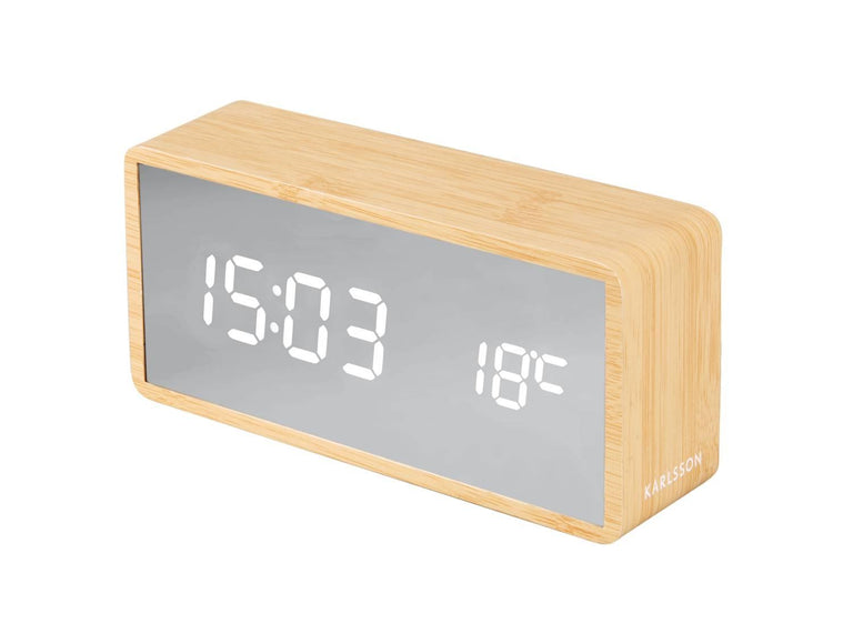 Alarmklok Silver Wandspiegel LED