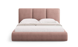 Bedframe Nicolas chenille met opbergruimte en hoofdbord 140 x 200 cm