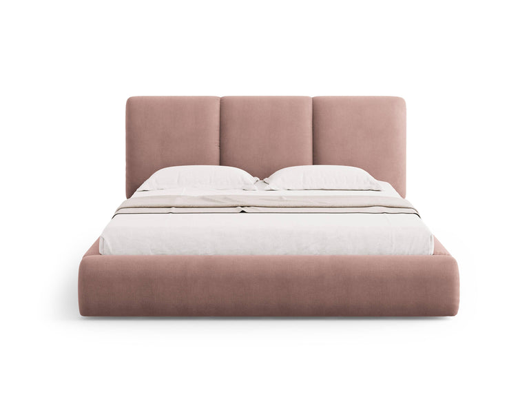 Bedframe Nicolas chenille met opbergruimte en hoofdbord 140 x 200 cm