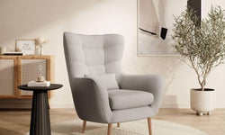 Fauteuil met hocker Verdiro ribstof