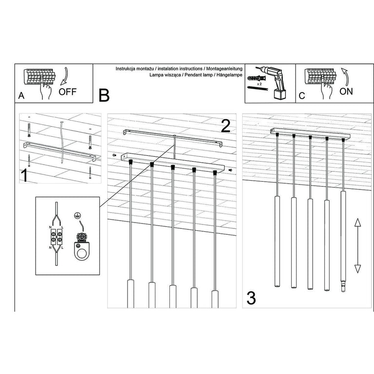 Hanglamp Pastelo 5-lichts