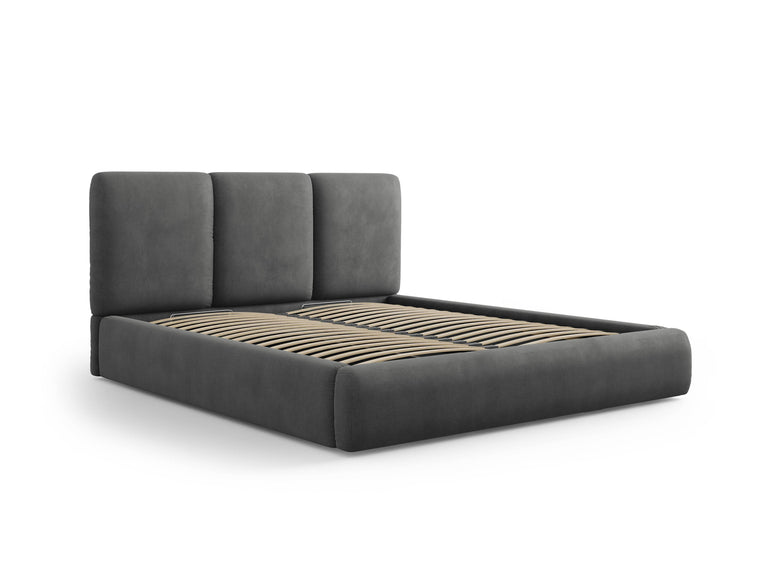 Bedframe Nicolas chenille met opbergruimte en hoofdbord 140 x 200 cm