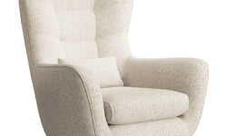 Fauteuil met hocker Verdiro bouclé