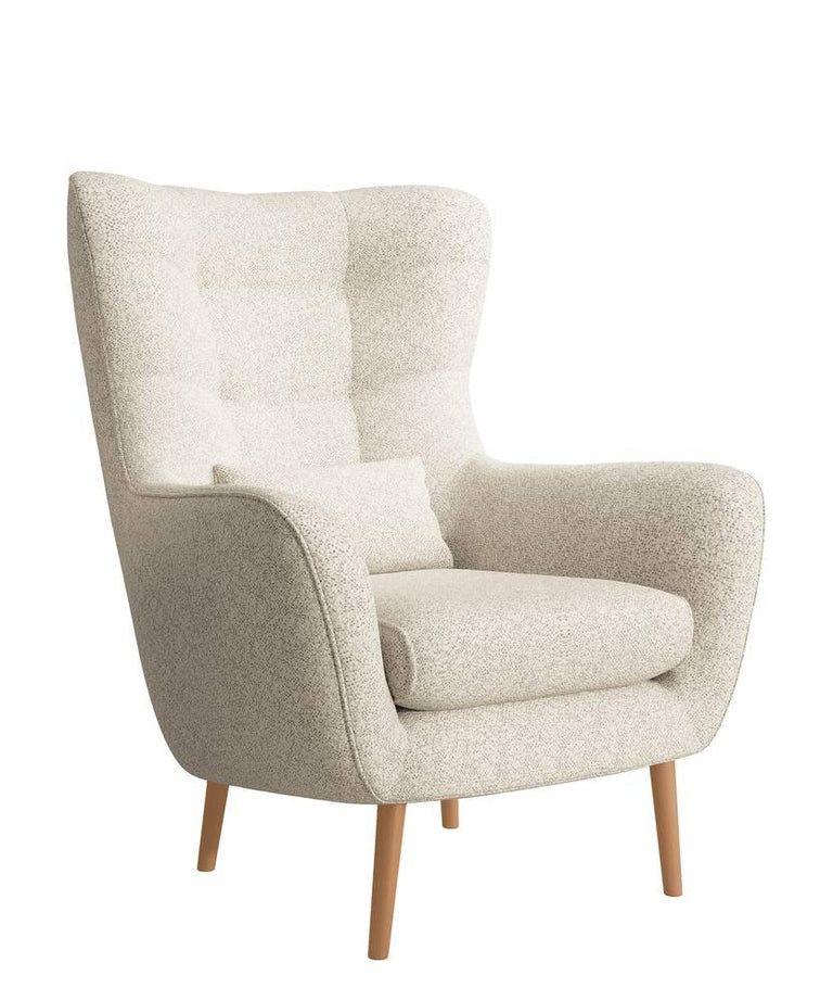 Fauteuil met hocker Verdiro bouclé