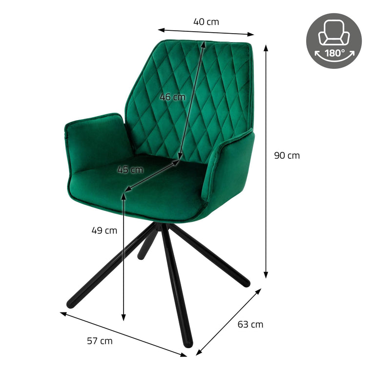 Set van 4 eetkamerstoelen Hale velvet