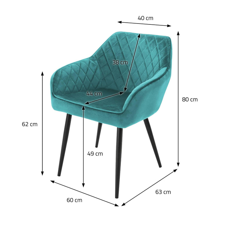 Set van 2 eetkamerstoelen Amino velvet