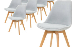 Set van 8 eetkamerstoelen Alison linnen