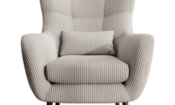 Fauteuil met hocker Verdiro ribstof