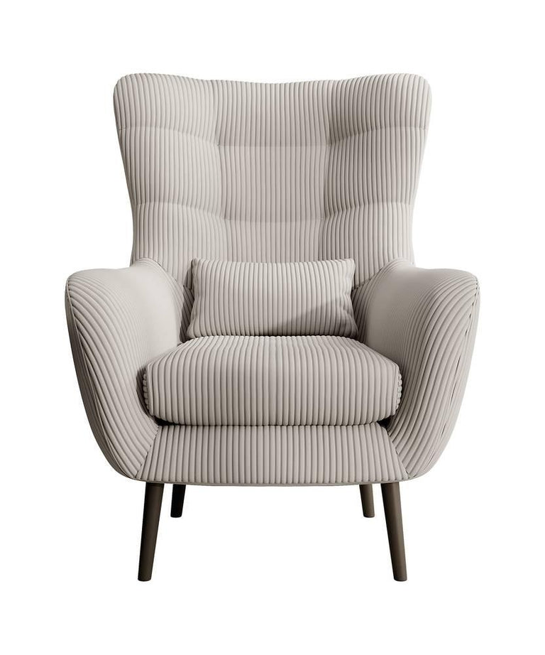 Fauteuil met hocker Verdiro ribstof