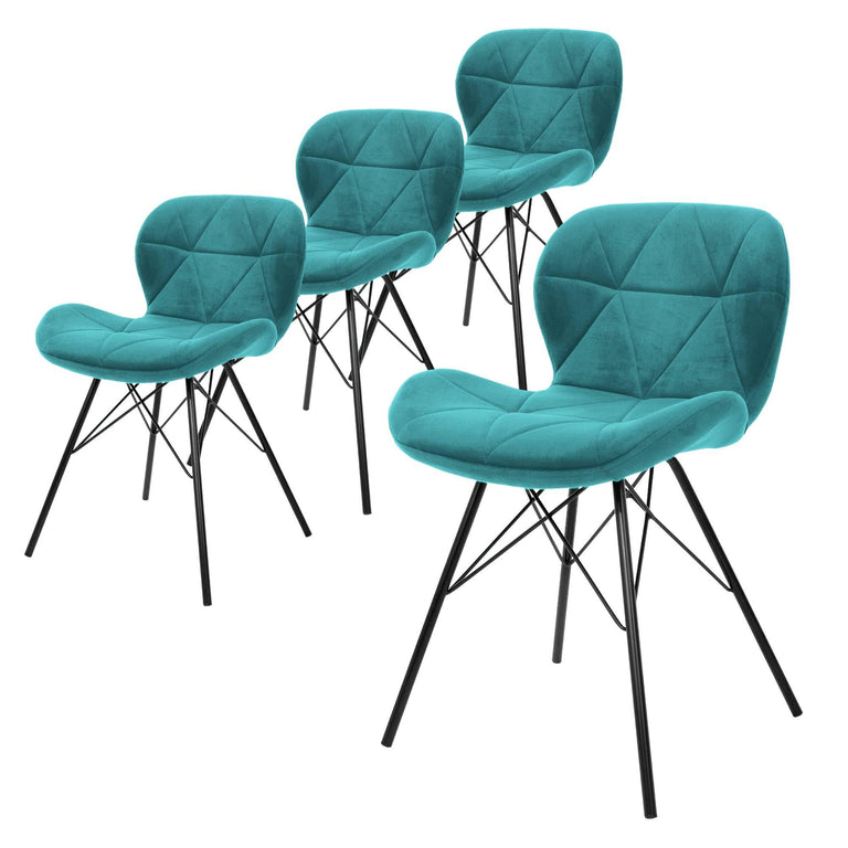 Set van 4 eetkamerstoelen Connor velvet