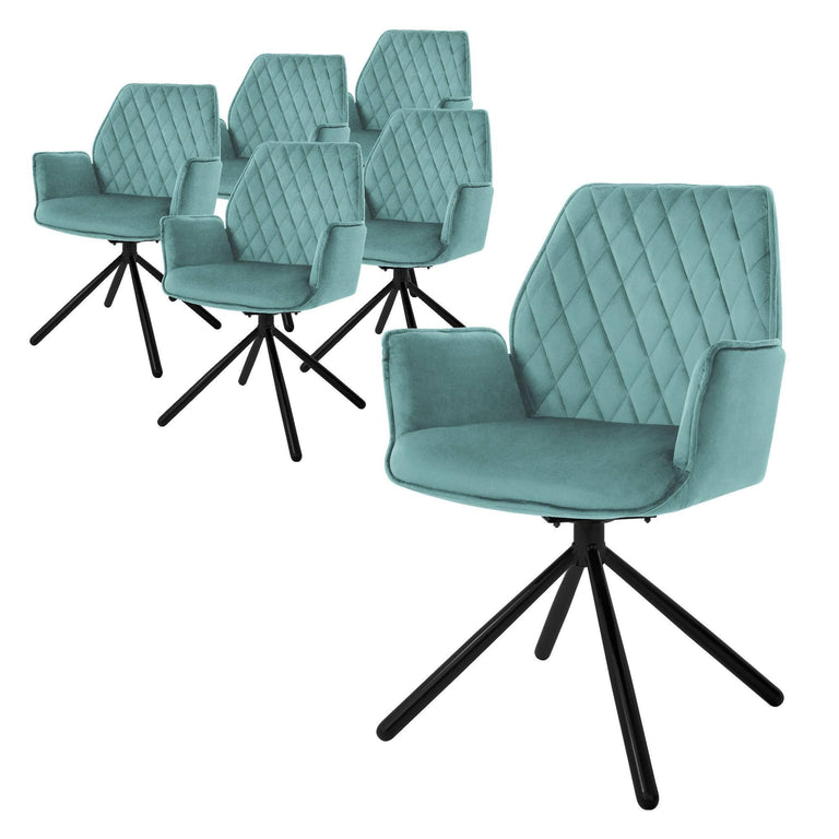 Set van 6 eetkamerstoelen Hale velvet