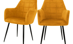 Set van 2 eetkamerstoelen Zel velvet