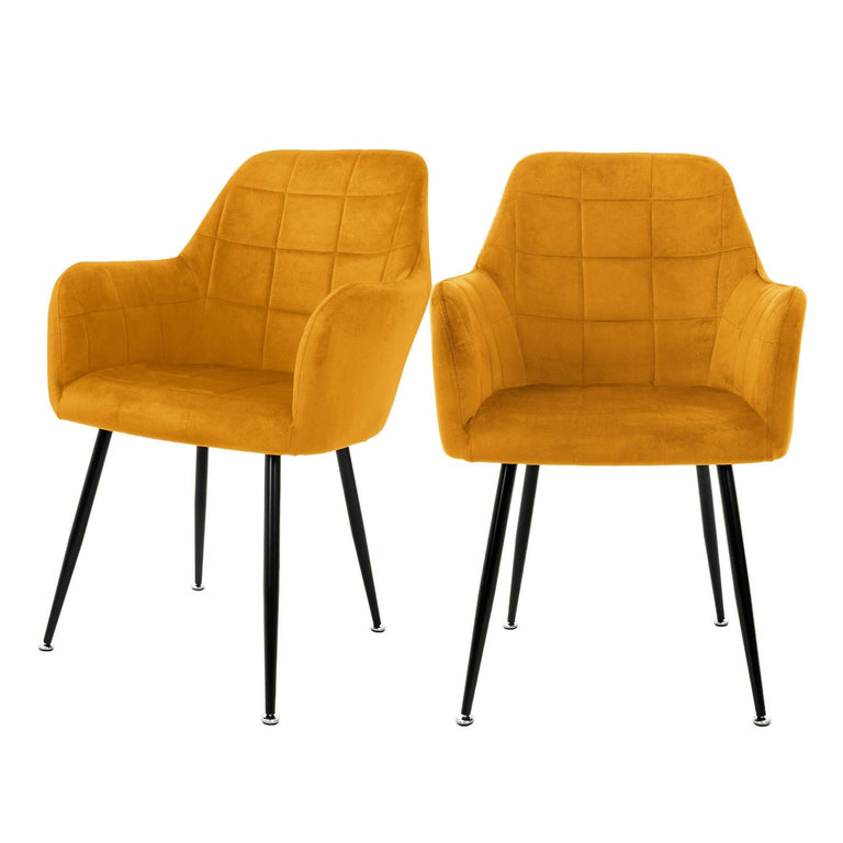 Set van 2 eetkamerstoelen Zel velvet