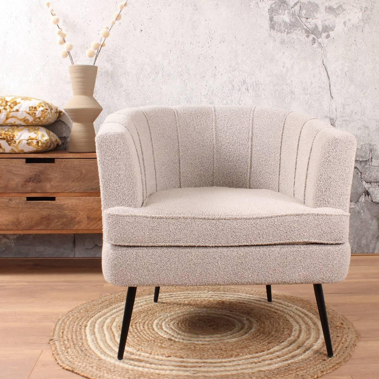 Fauteuil Norah bouclé