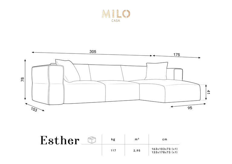 milo casa-hoekbank esther rechts velvet-grijs--velvet-banken-meubels_7998855