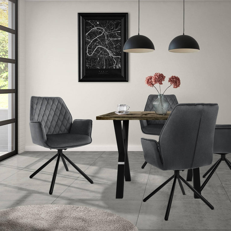 Set van 6 eetkamerstoelen Hale velvet