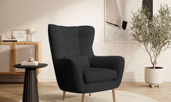 Fauteuil met hocker Verdiro ribstof