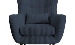 Fauteuil met hocker Verdiro ribstof