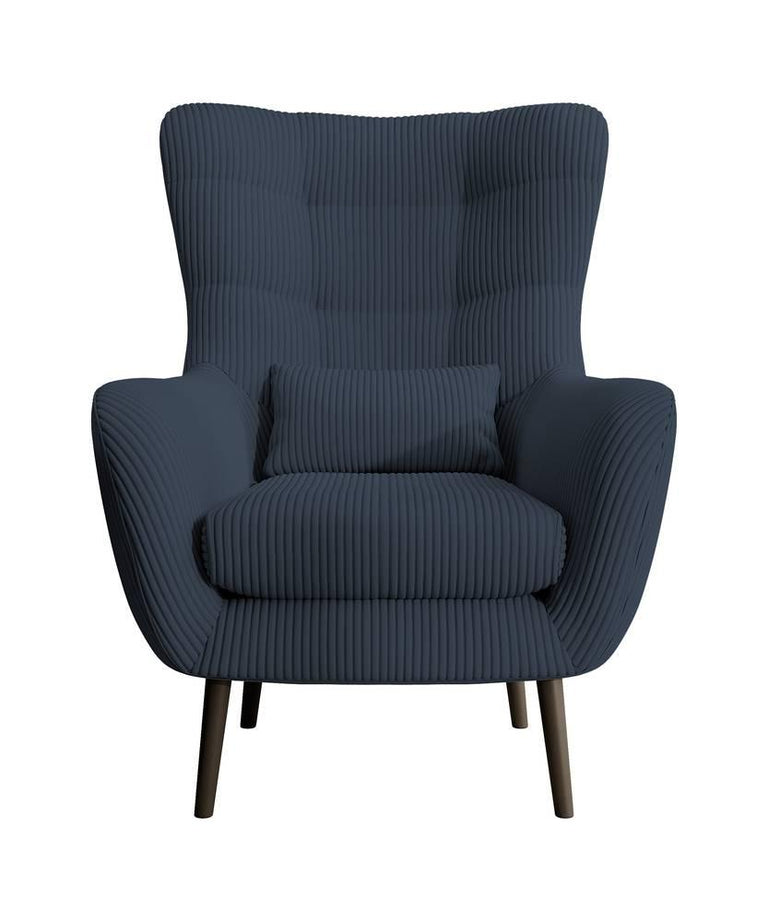 Fauteuil met hocker Verdiro ribstof