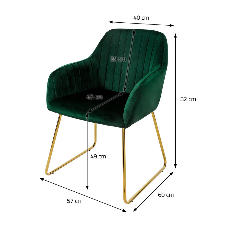 Set van 2 eetkamerstoelen Mili velvet