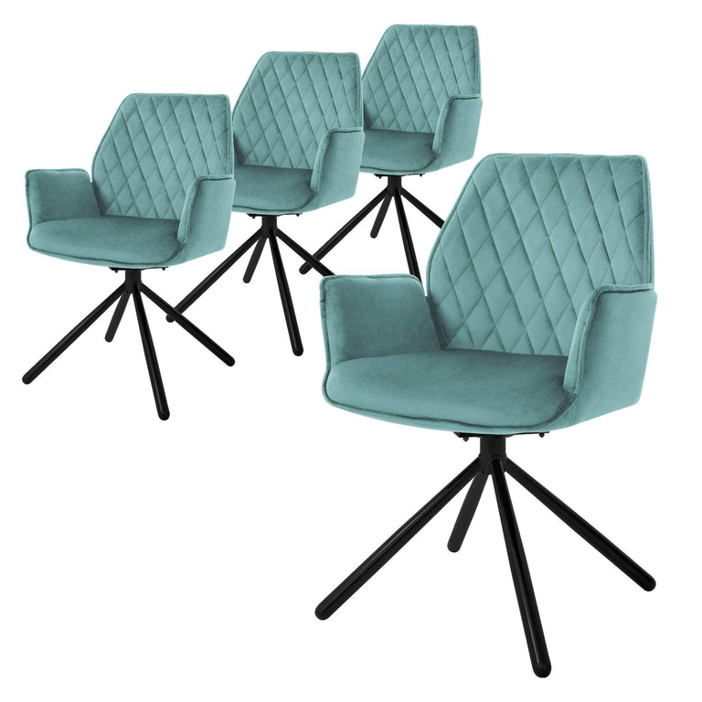 Set van 4 eetkamerstoelen Hale velvet