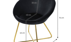 Set van 2 eetkamerstoelen Clair velvet