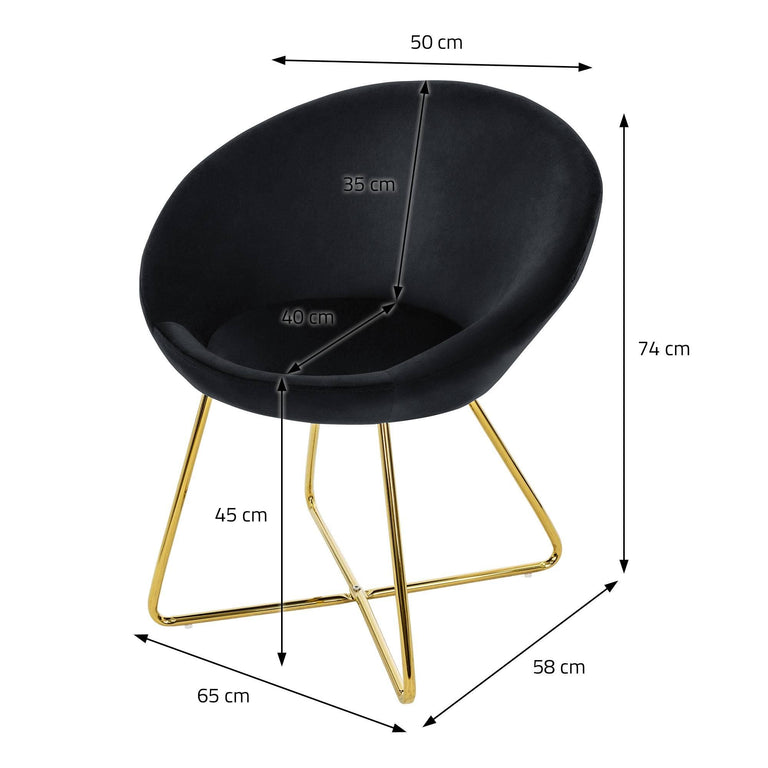 Set van 2 eetkamerstoelen Clair velvet