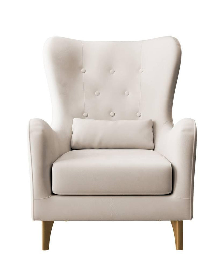 Fauteuil met hocker Casara velvet