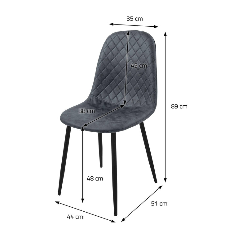 Set van 4 eetkamerstoelen Wisk kunstleer