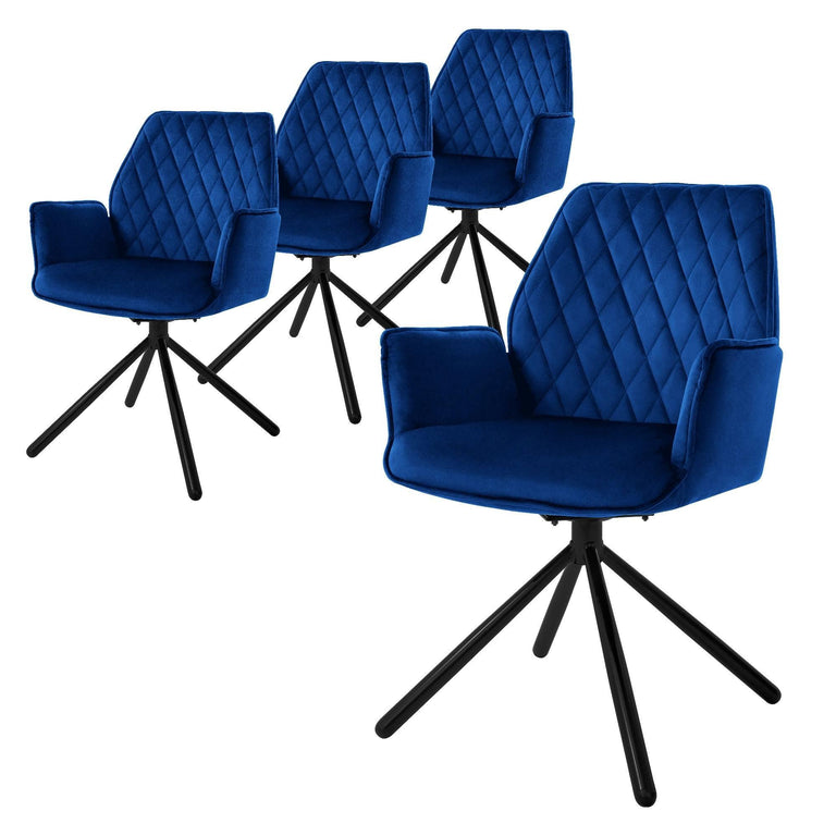 Set van 4 eetkamerstoelen Hale velvet