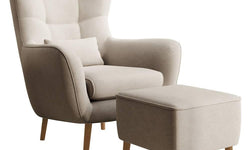 Fauteuil met hocker Verdiro velvet