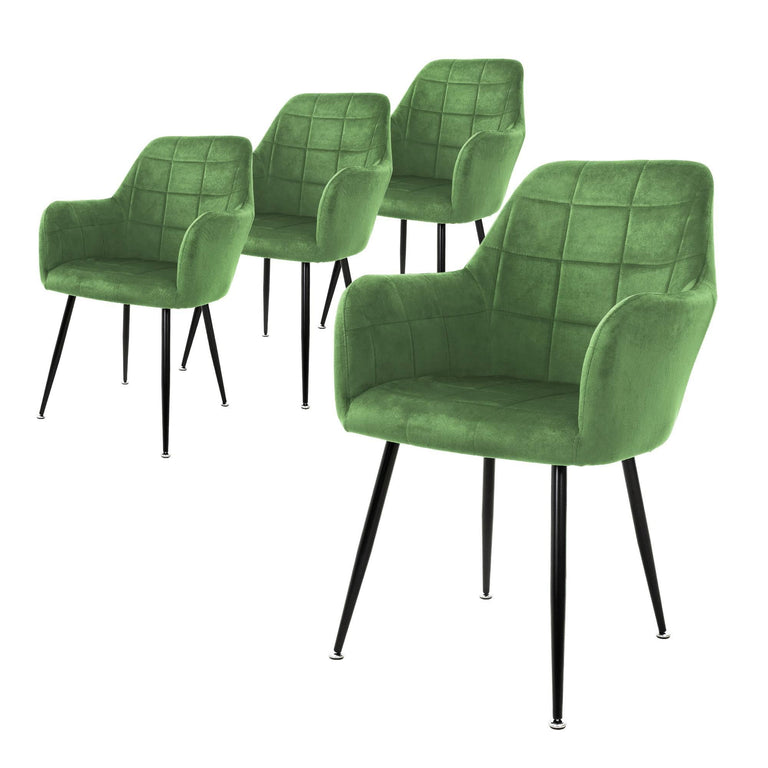 Set van 4 eetkamerstoelen Zel velvet