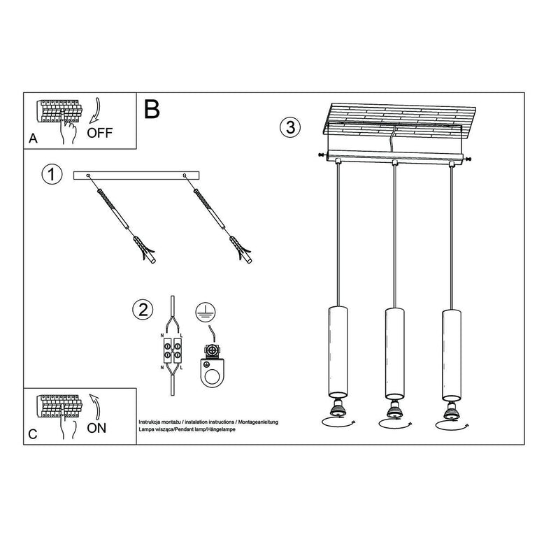 Hanglamp Lagos 3-lichts