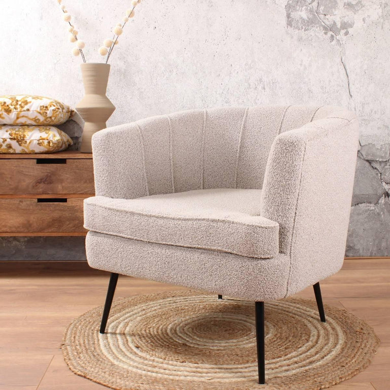 Fauteuil Norah bouclé